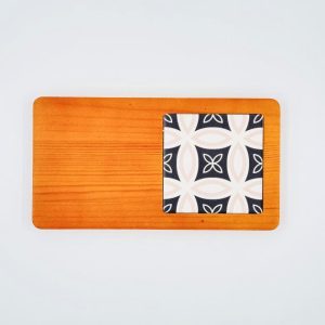 ceramic coaster square with rectangle wooden penal