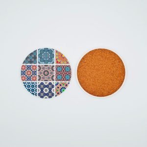 ceramic coaster round with cel