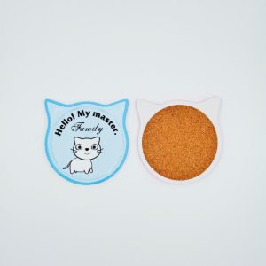 ceramic coaster cat head