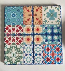 ceramic pot mat square with 4 cell emboss edge