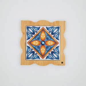 ceramic pot mat square with bamboo curve penal