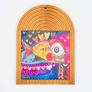 ceramic pot mat square with wooden penal