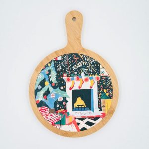Home ceramic pot mat round with bamboo handle