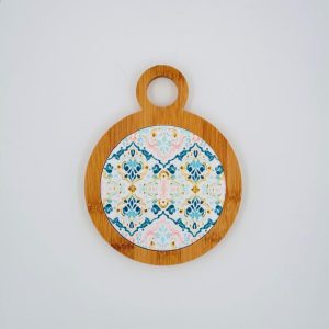 ceramic pot mat round with bamboo hook