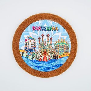 ceramic pot mat round with cork penal