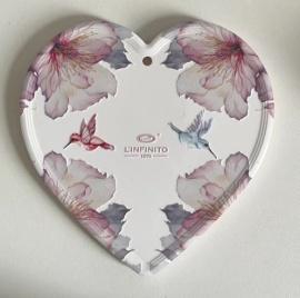 ceramic pot mat heart with emboss edge