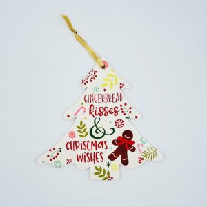 ceramic pendant christmas tree with ribbon