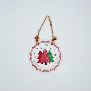 ceramic pendant round with 2 holes and hemp rope