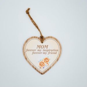 ceramic pendant heart with hemp rope