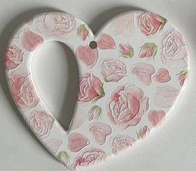 ceramic pendant heart with drop hole and hemp rope